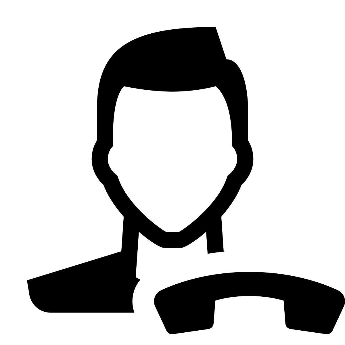glyph neue style end call male icon