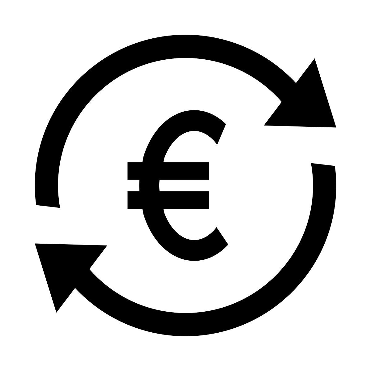 glyph neue style exchange euro icon