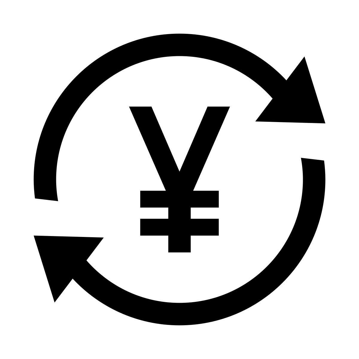 glyph neue 스타일 엔화 아이콘