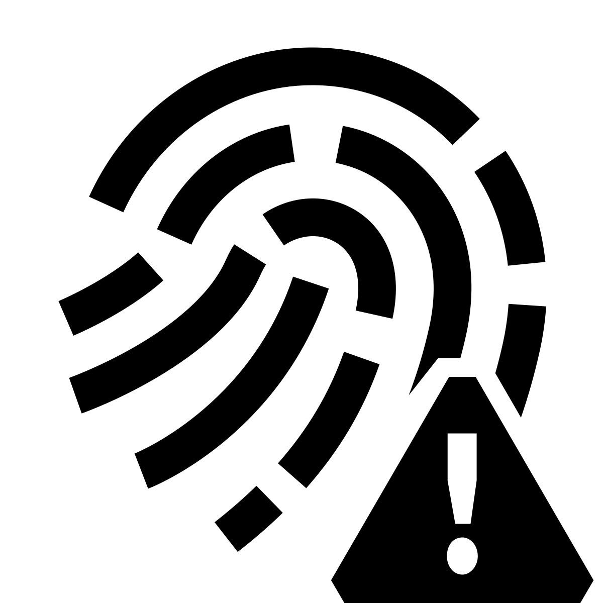 glyph neue style erreur d'empreinte digitale icon