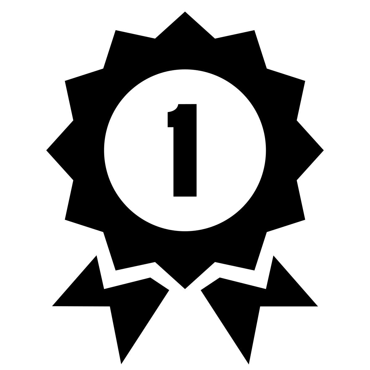 glyph neue style 첫 번째 장소 리본 icon