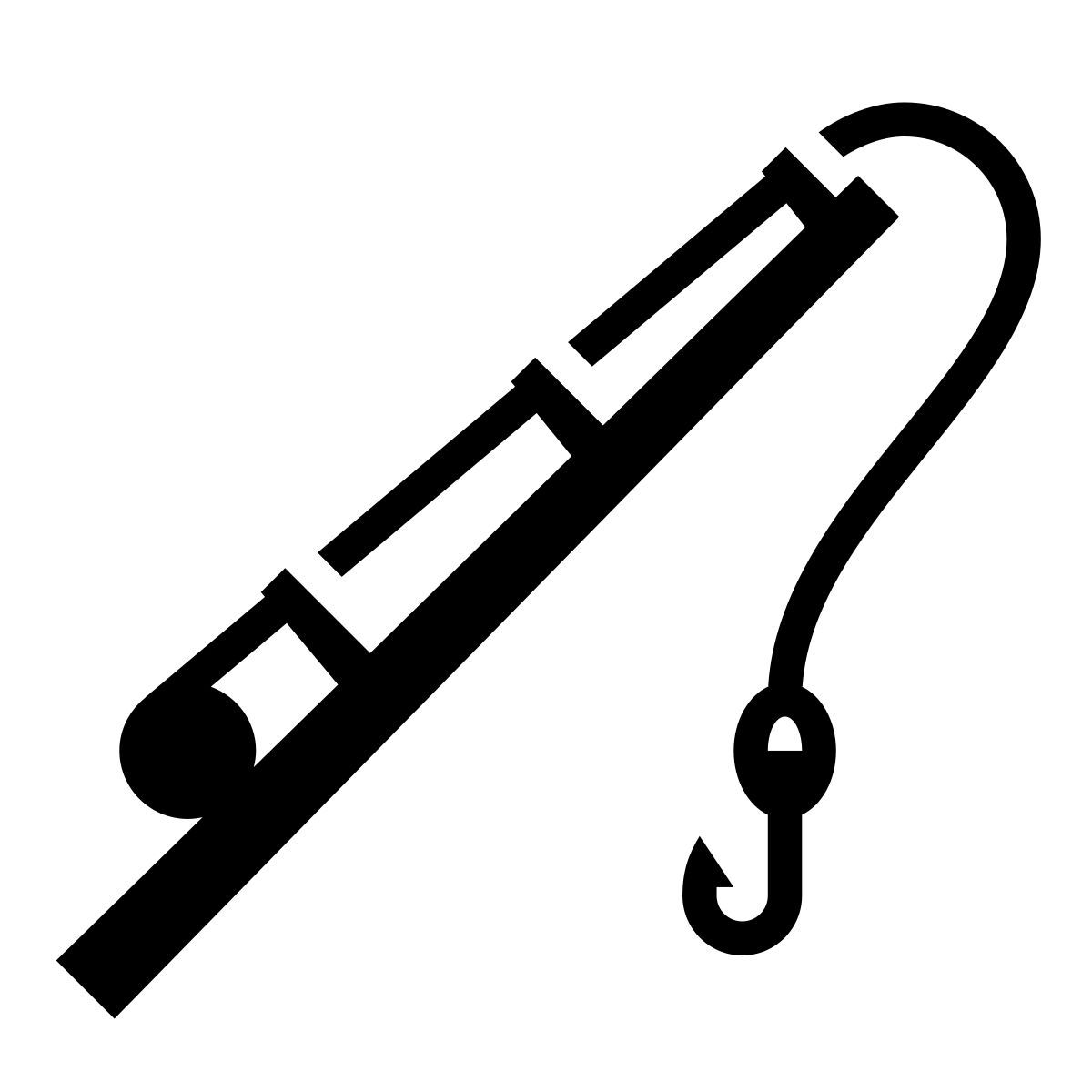 glyph neue style canne à pêche icon