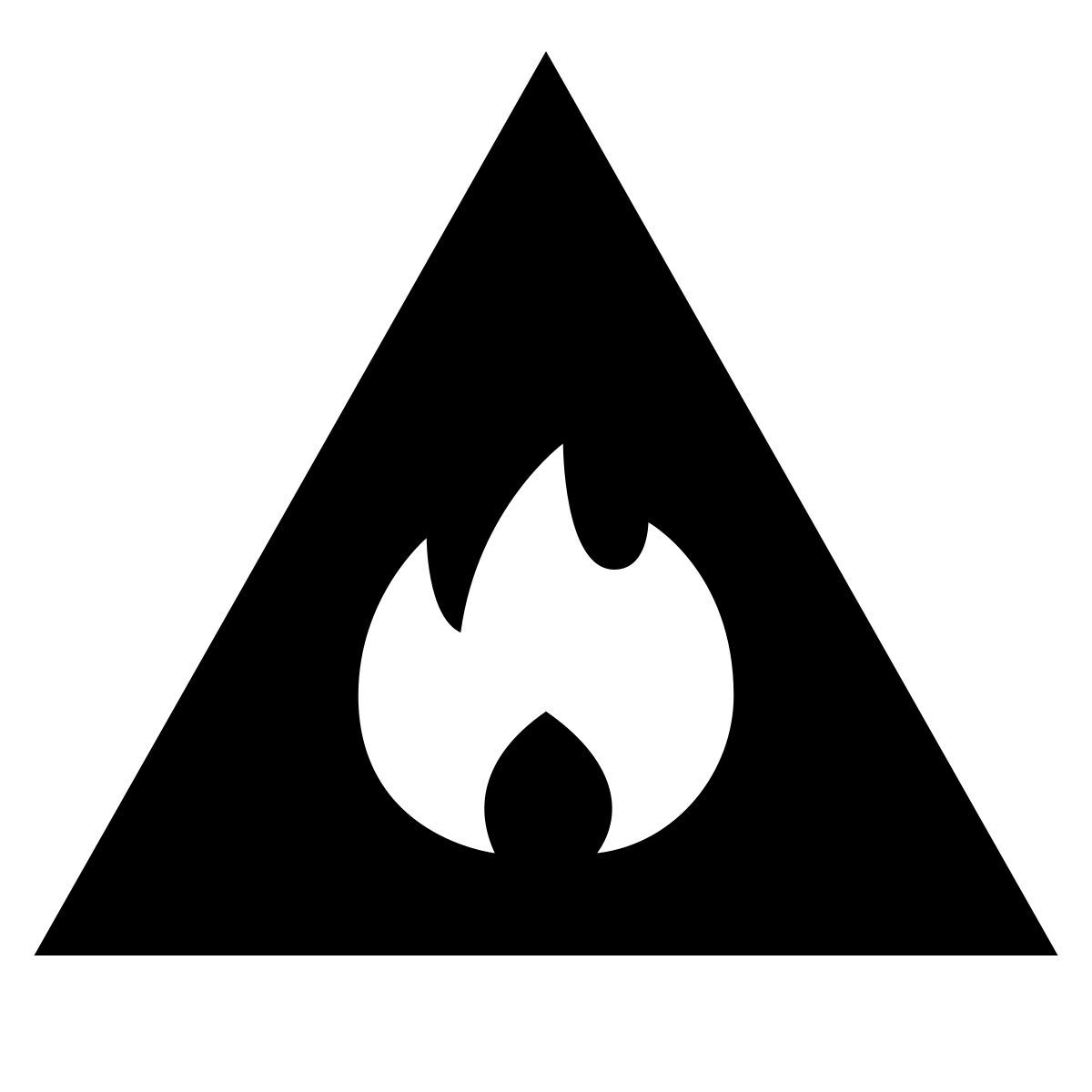 glyph neue style material inflamável icon