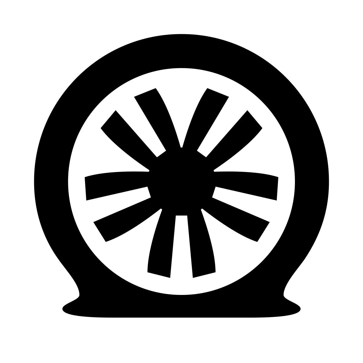 glyph neue style flat tire icon