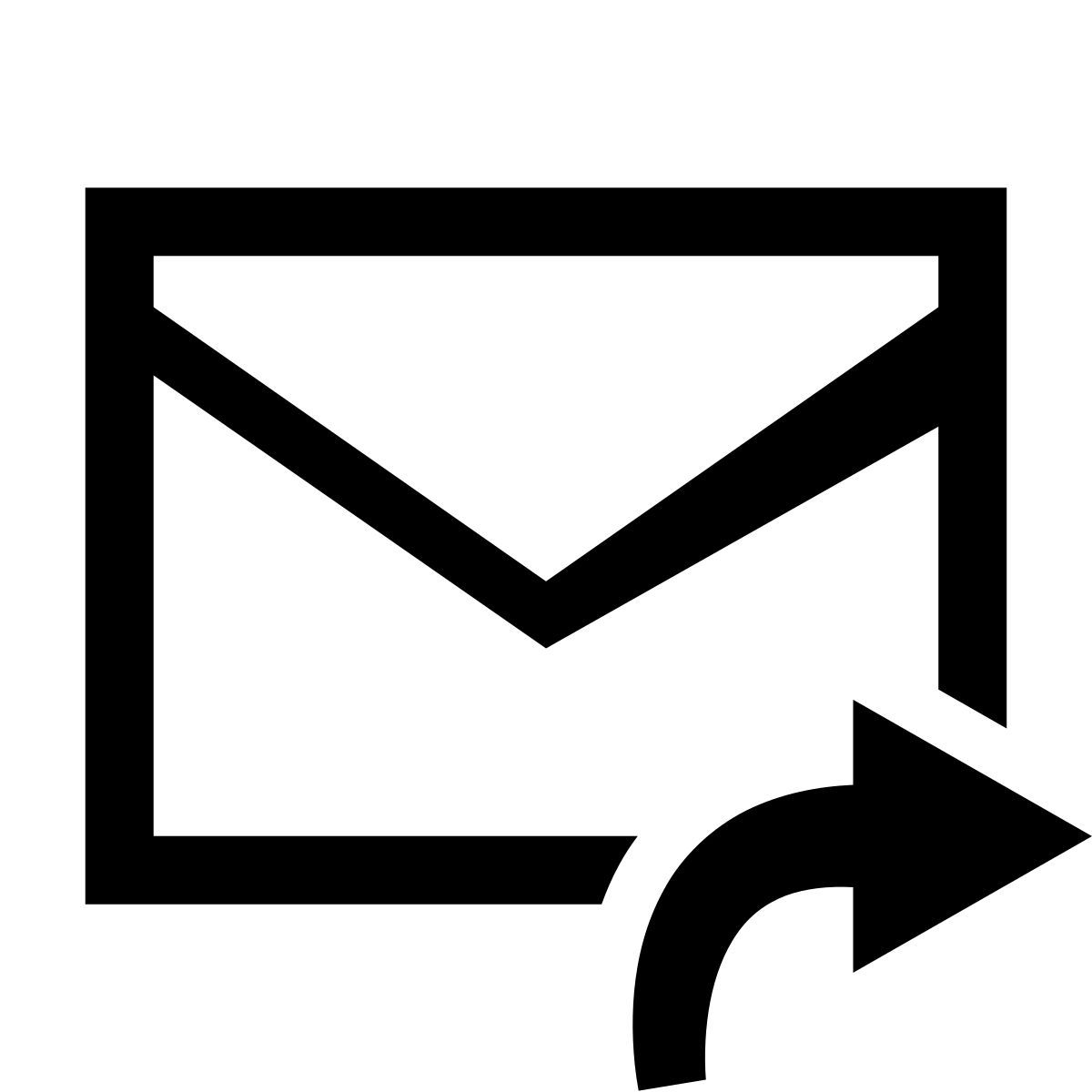 glyph neue style forward message icon