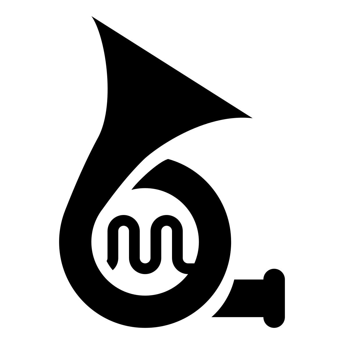 glyph neue style french horn icon