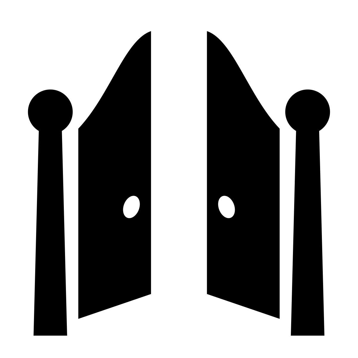 glyph neue style front gate open icon