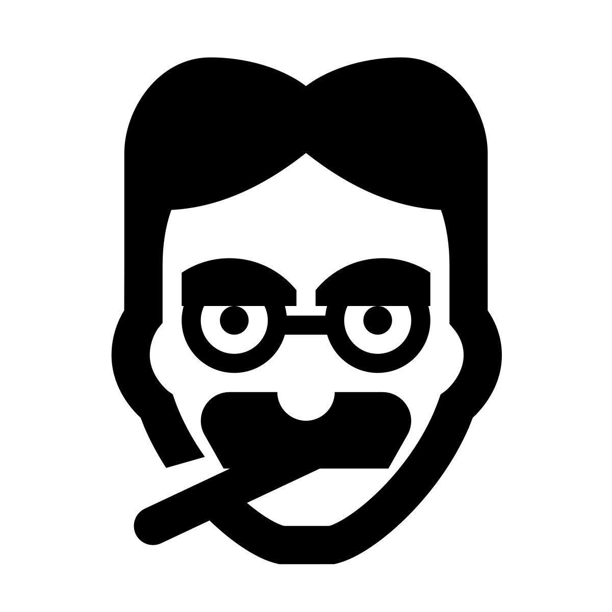 glyph neue style groucho marx icon