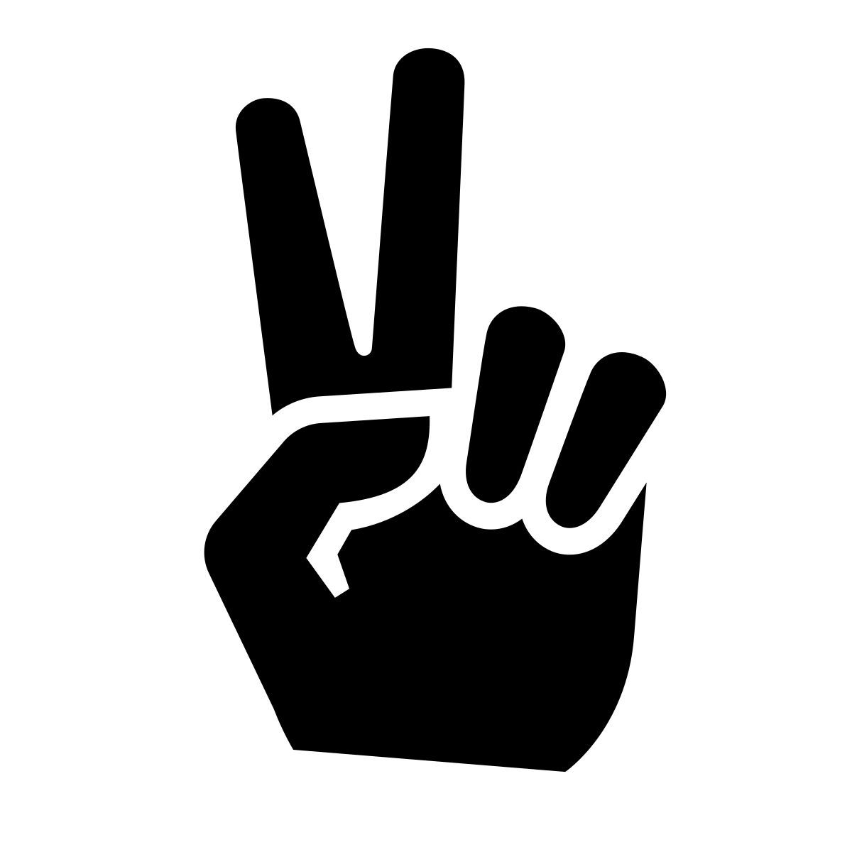 glyph neue style dedos señal de paz icon