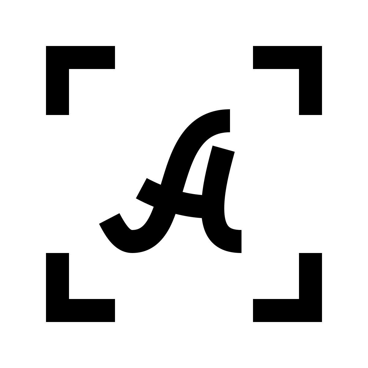 glyph neue style handwritten ocr icon