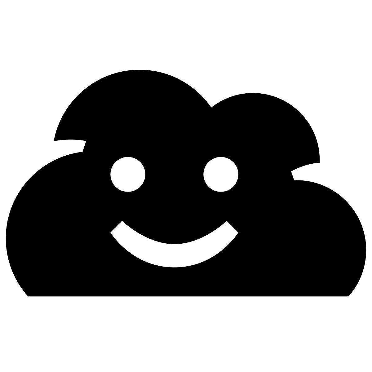 glyph neue style happy cloud icon