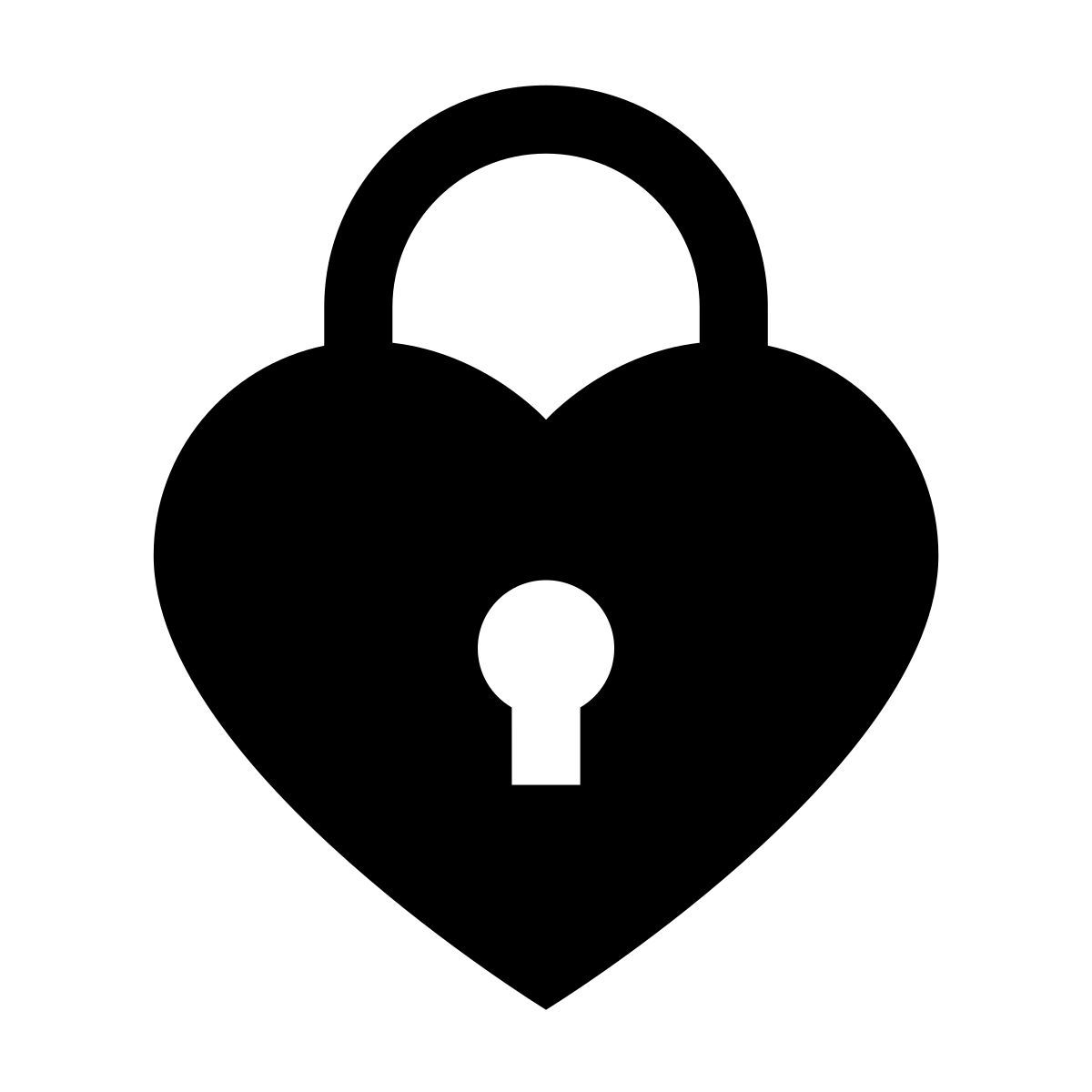 glyph neue style heart lock icon
