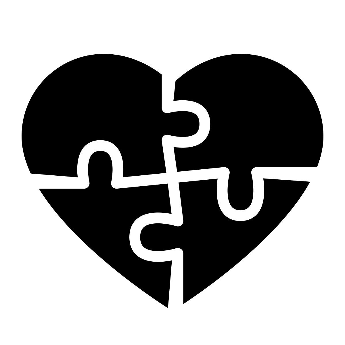 glyph neue style herz puzzle icon