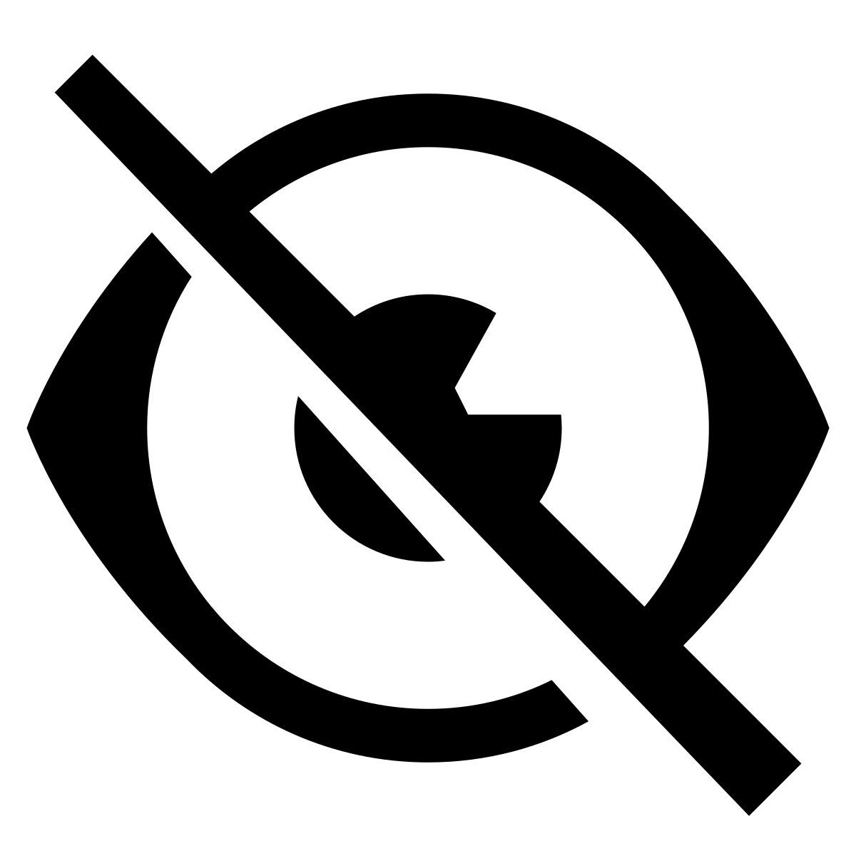 glyph neue style ocultar icon