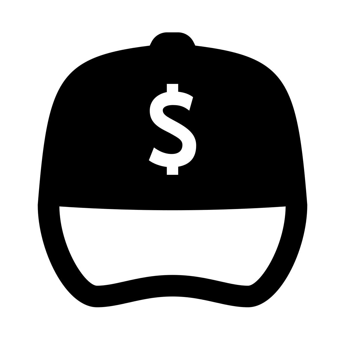 glyph neue style baseballmütze icon
