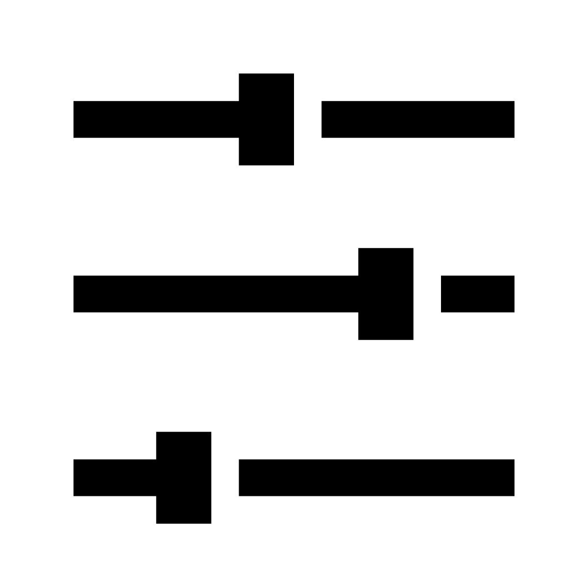 glyph neue style mezclador horizontal ajustes icon