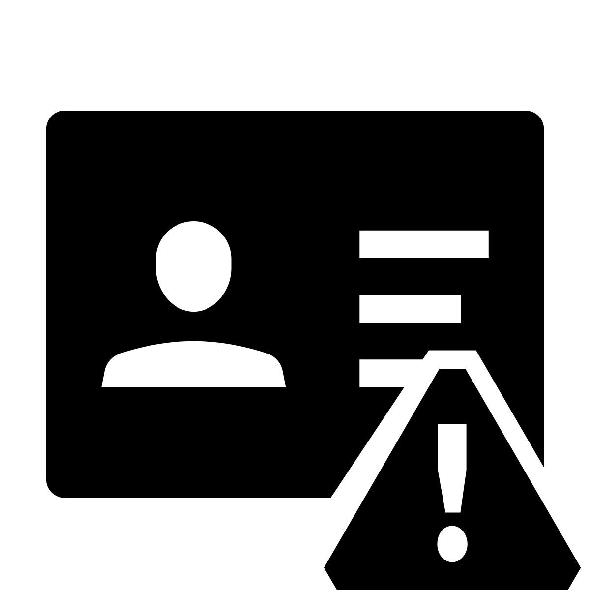 glyph neue style identification documents error icon