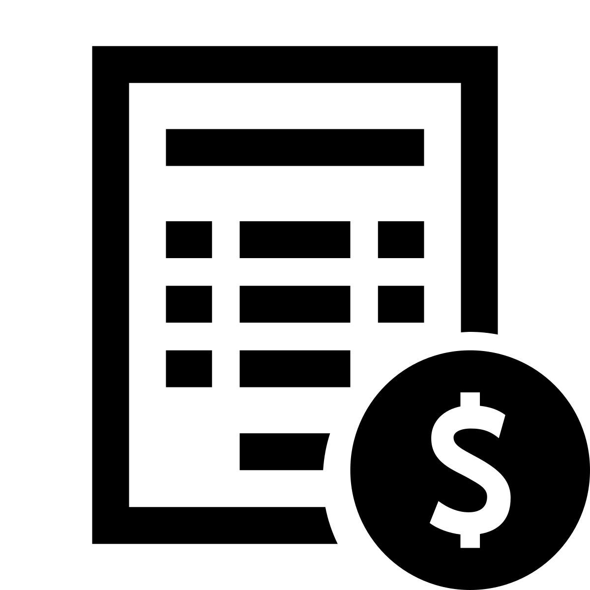 glyph neue style invoice icon