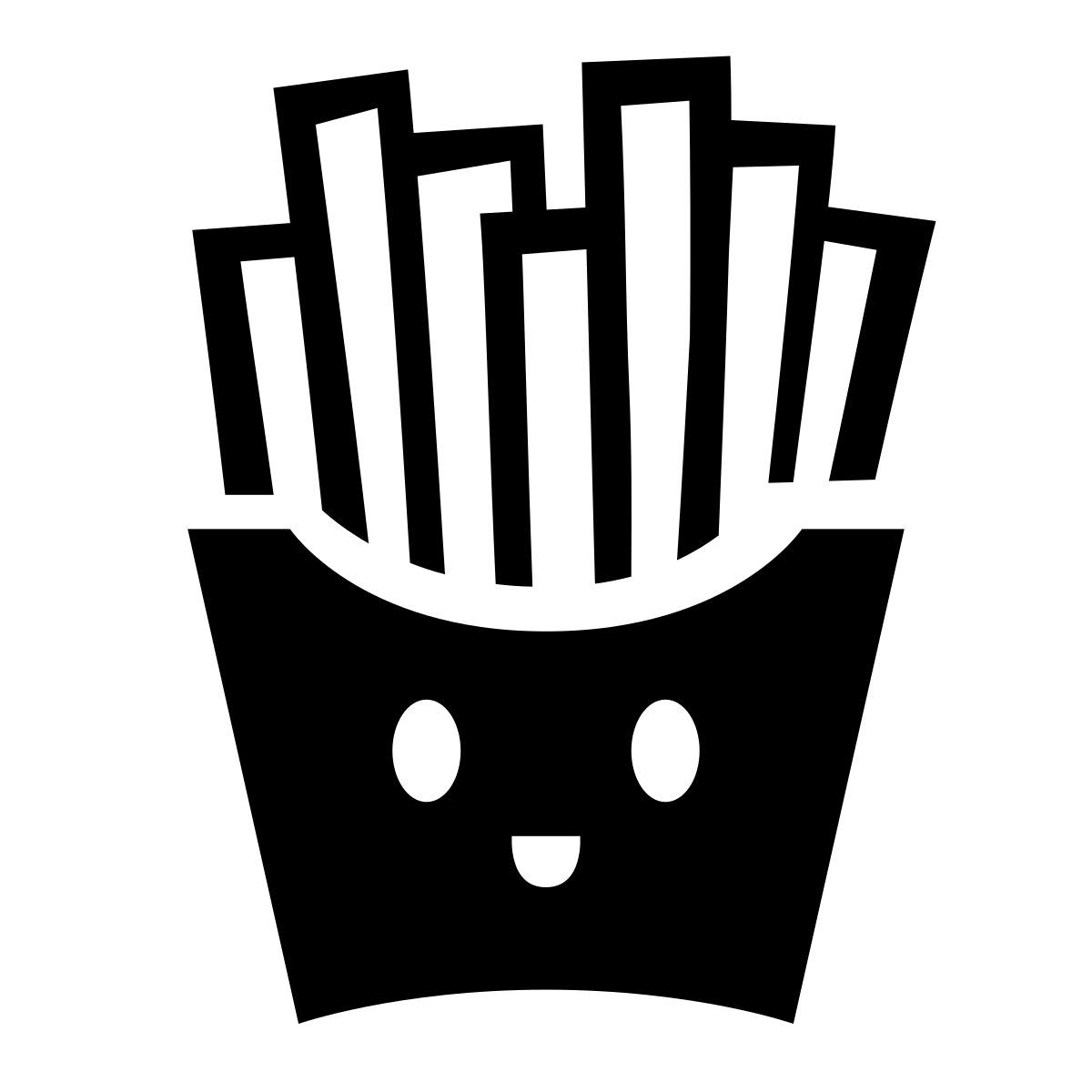 glyph neue style kawaii pommes frites icon