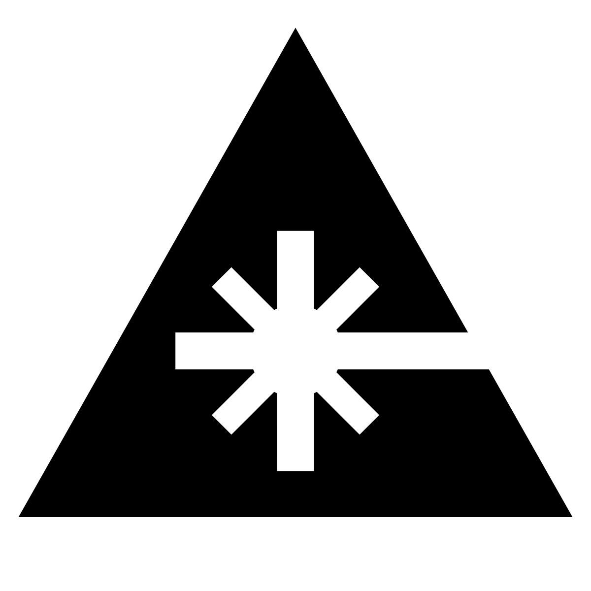glyph neue style laser beam hazard icon