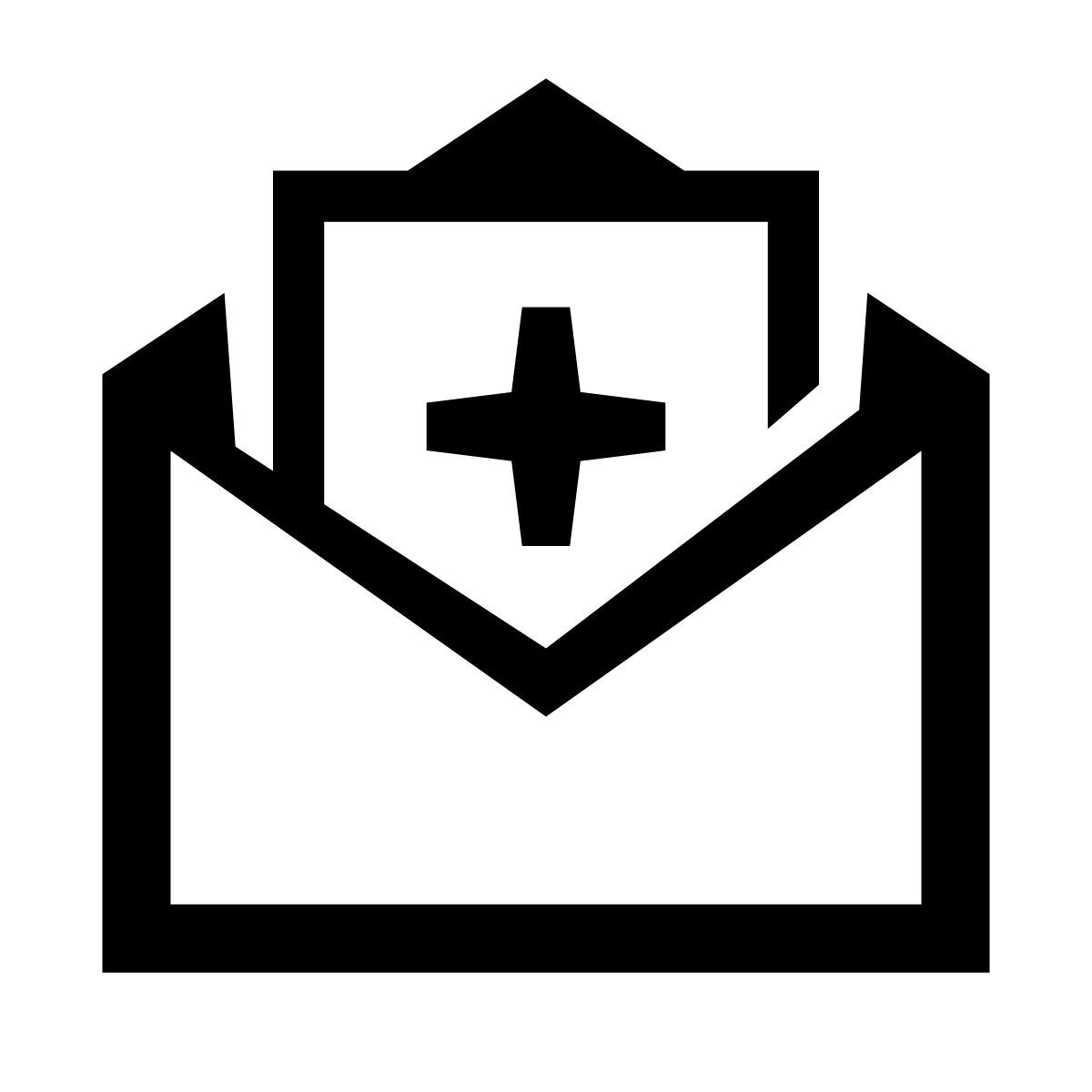 glyph neue style letter from clinic icon