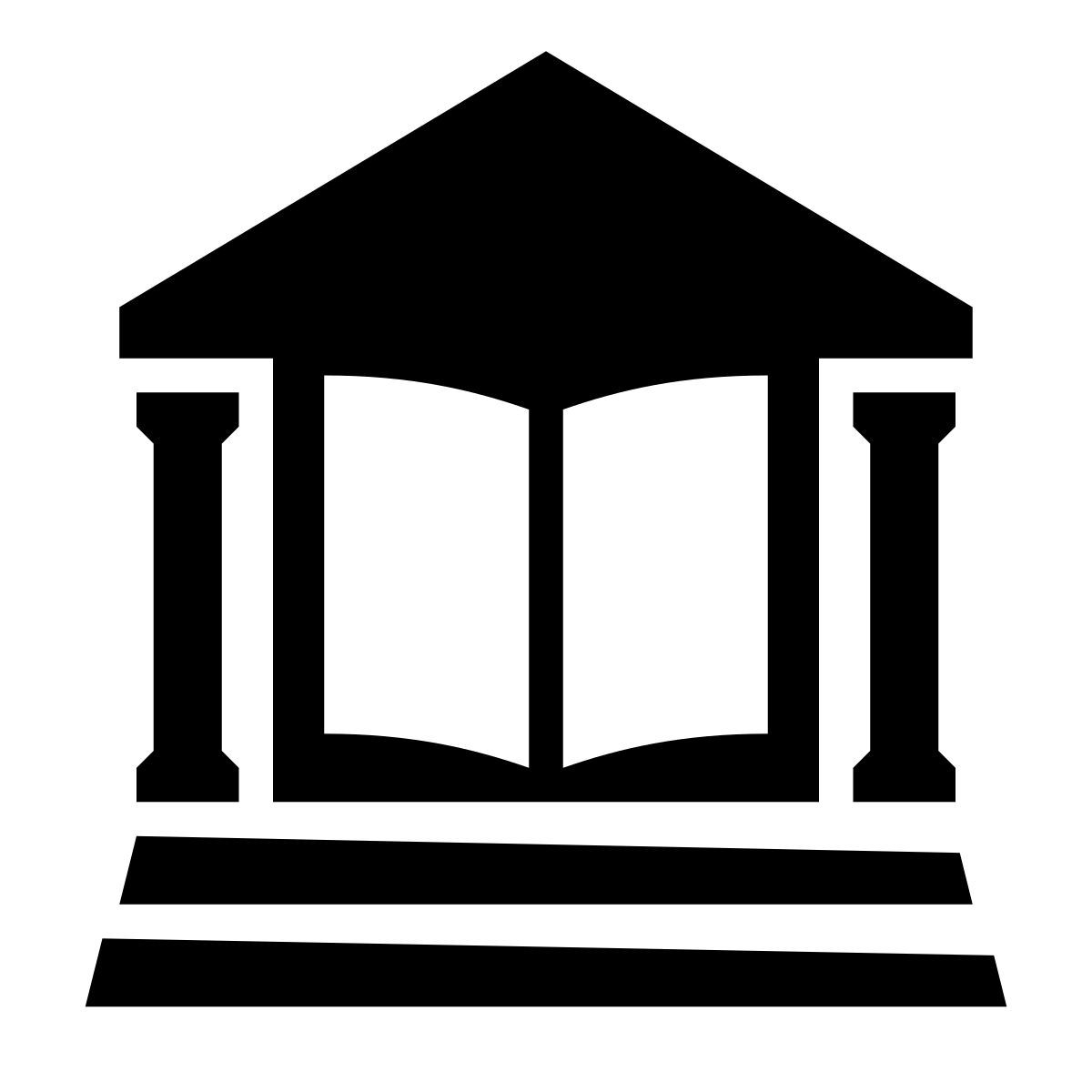 glyph neue style edificio de biblioteca icon