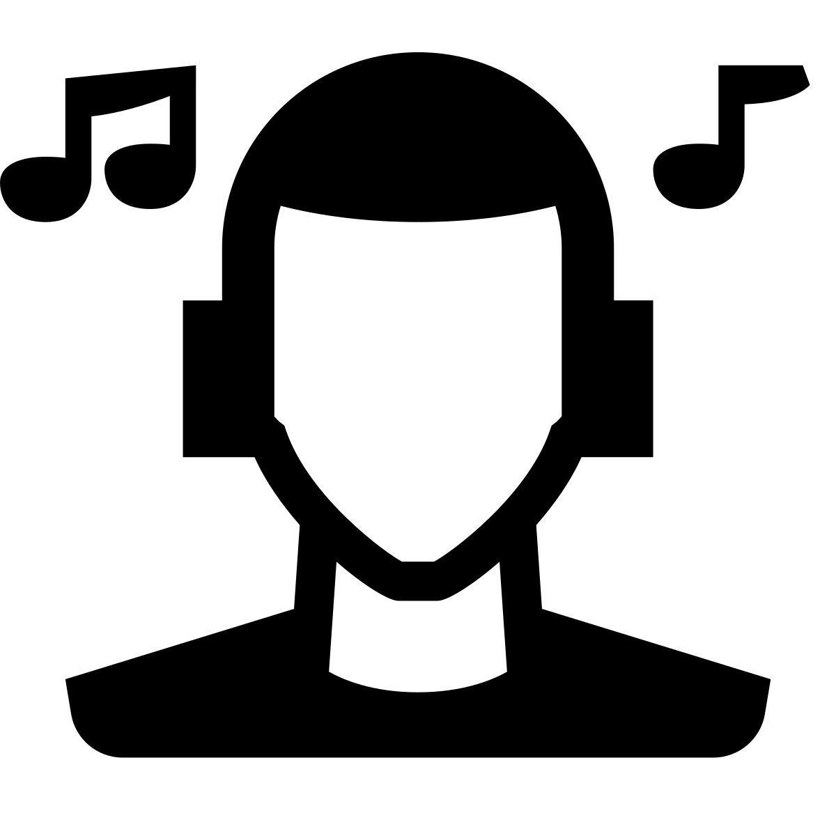 glyph neue style listening to music on headphones icon