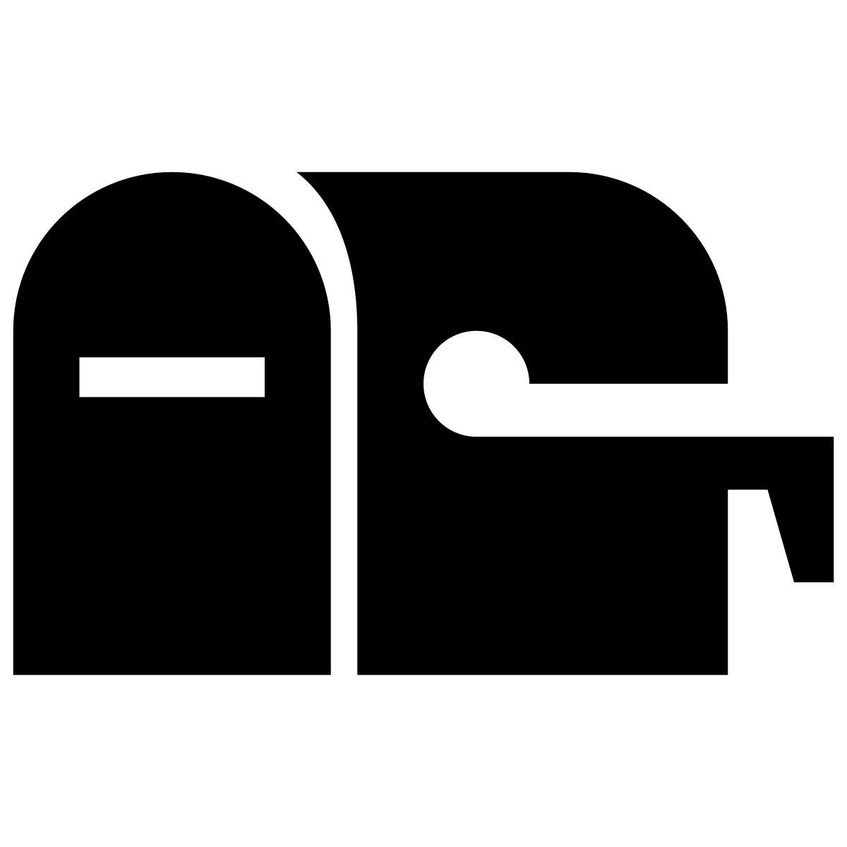 glyph neue style buzón cerrado con la bandera hacia abajo icon