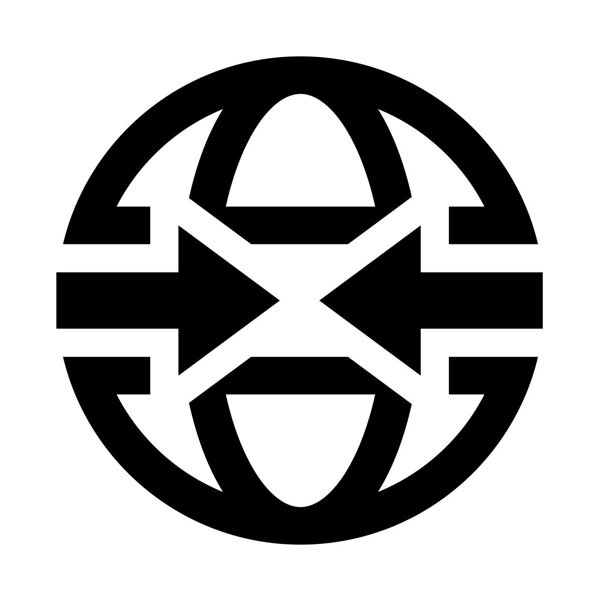glyph neue style meeting arrows globe icon