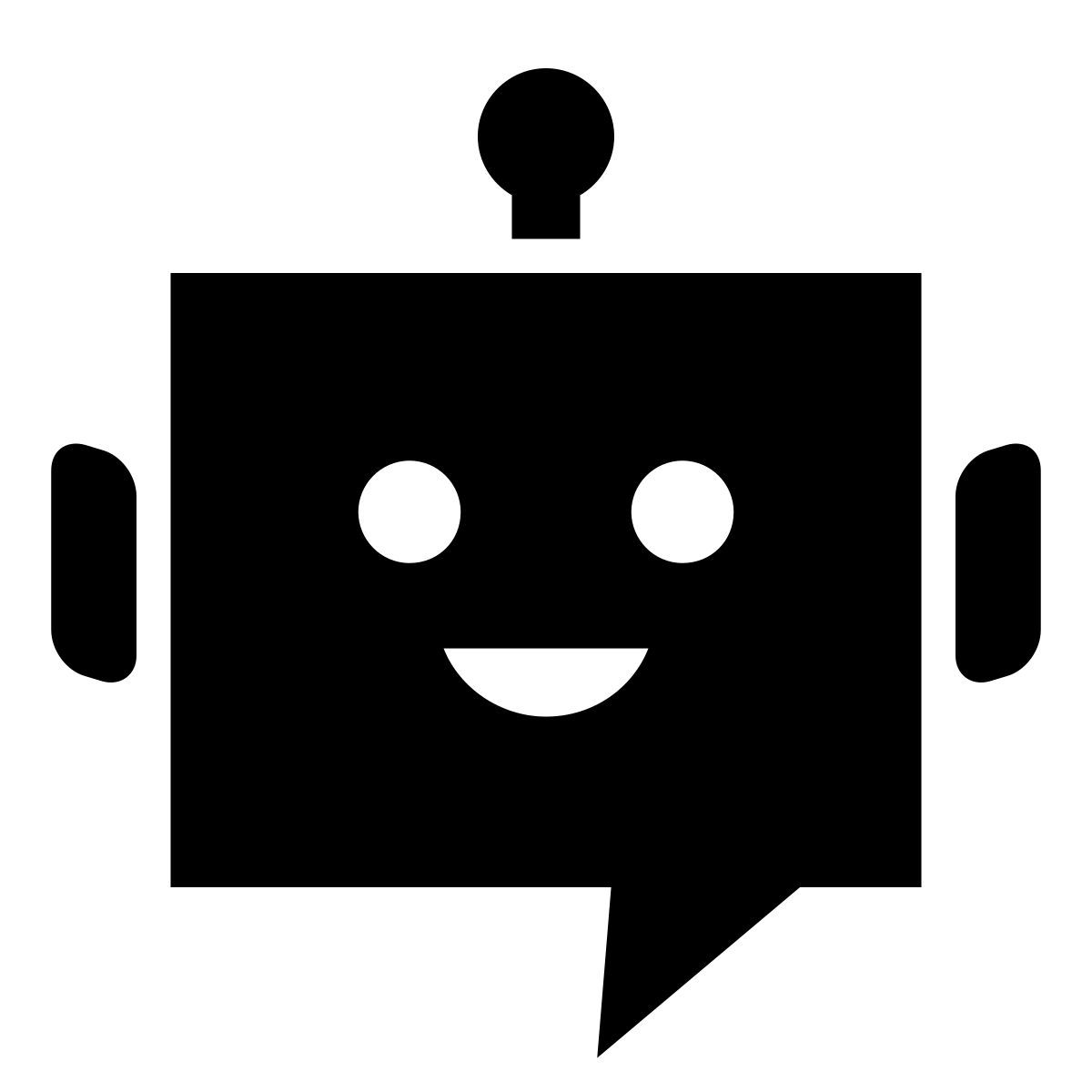 glyph neue style robot mensaje icon