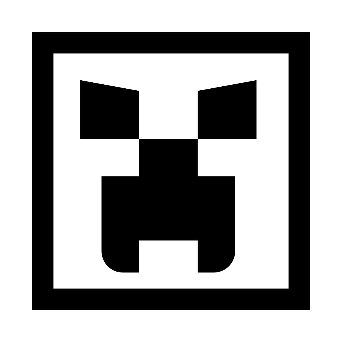 Minecraft Creeper Icon In Hatch Style