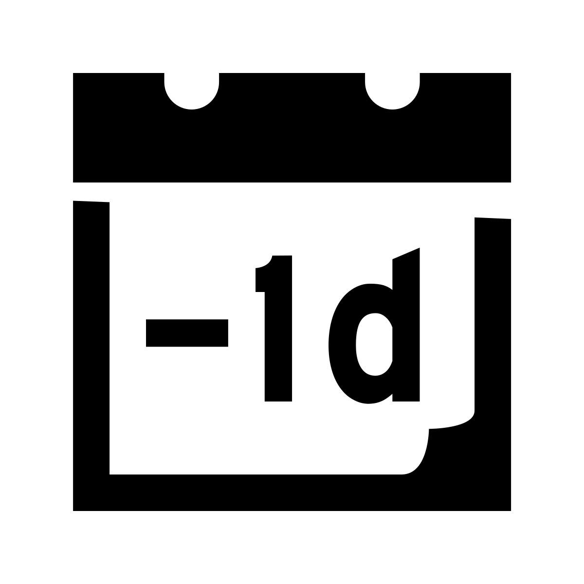glyph neue style minus 1 day icon