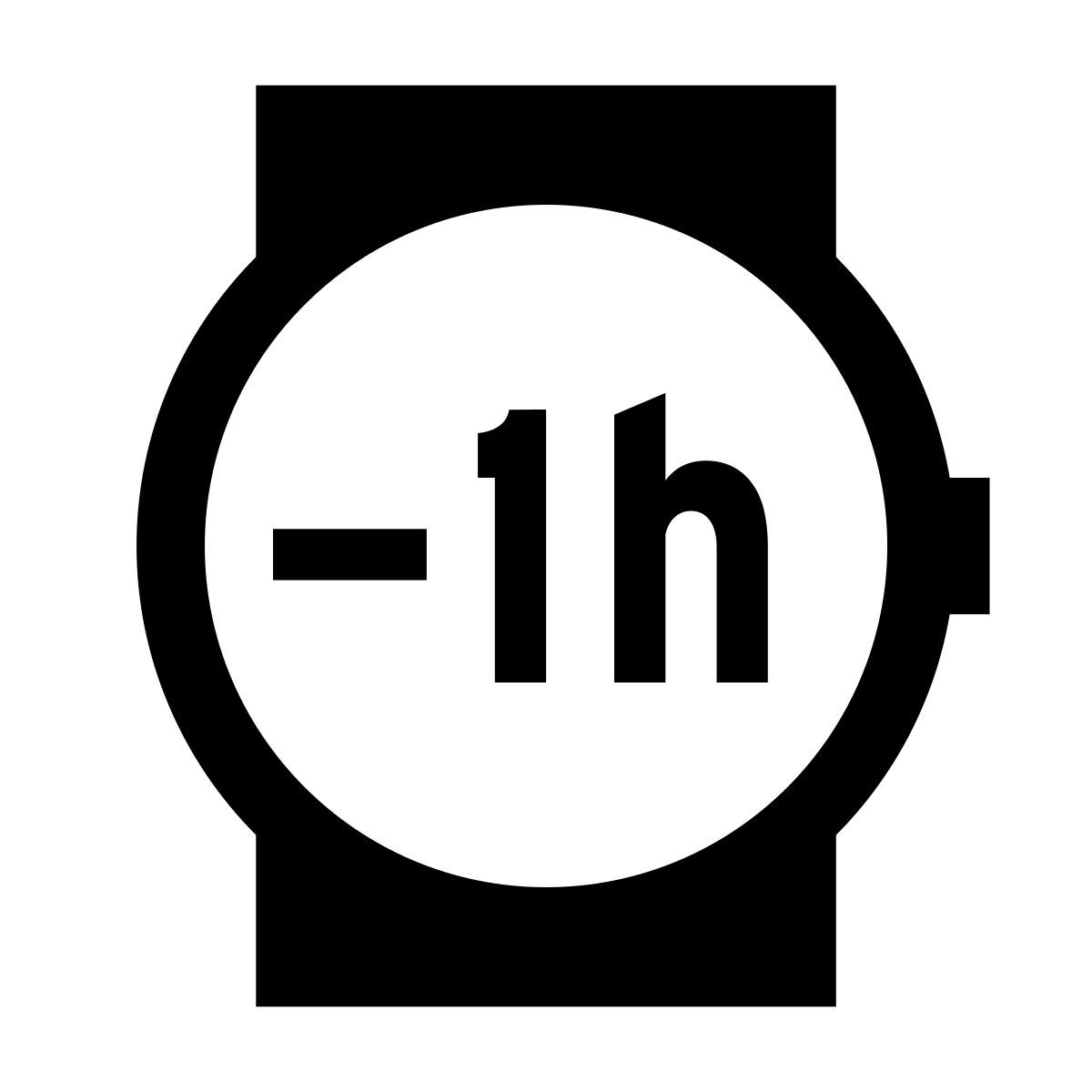 glyph neue style minus 1 hour icon
