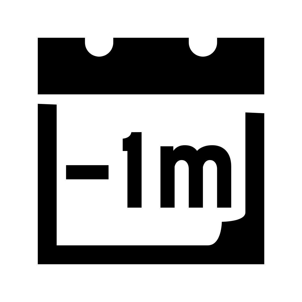 glyph neue style minus 1 month icon