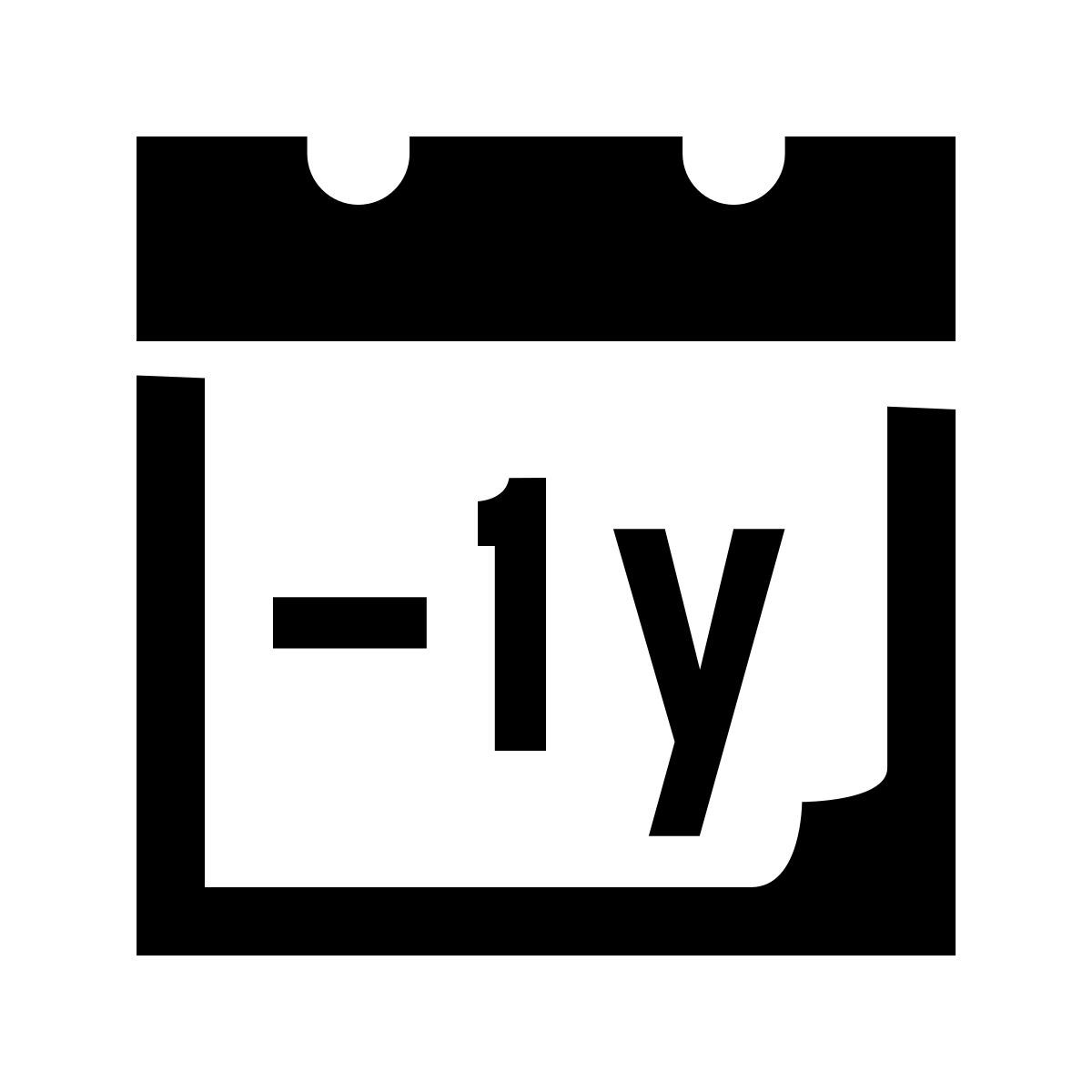 glyph neue style moins 1 année icon