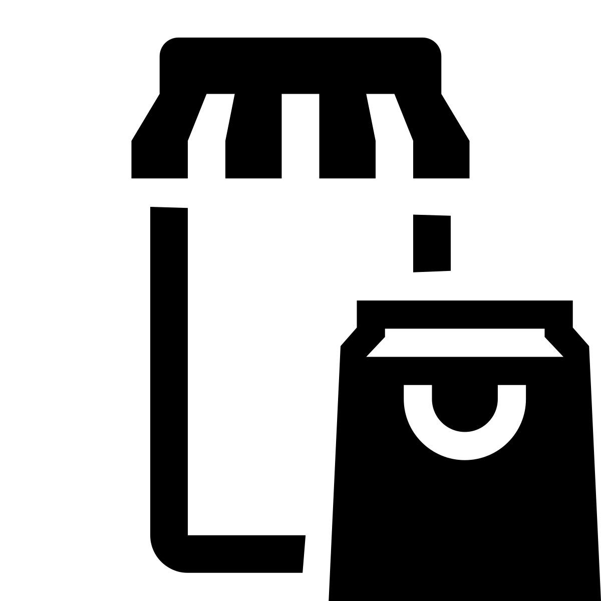 glyph neue style mobile einkaufstasche icon