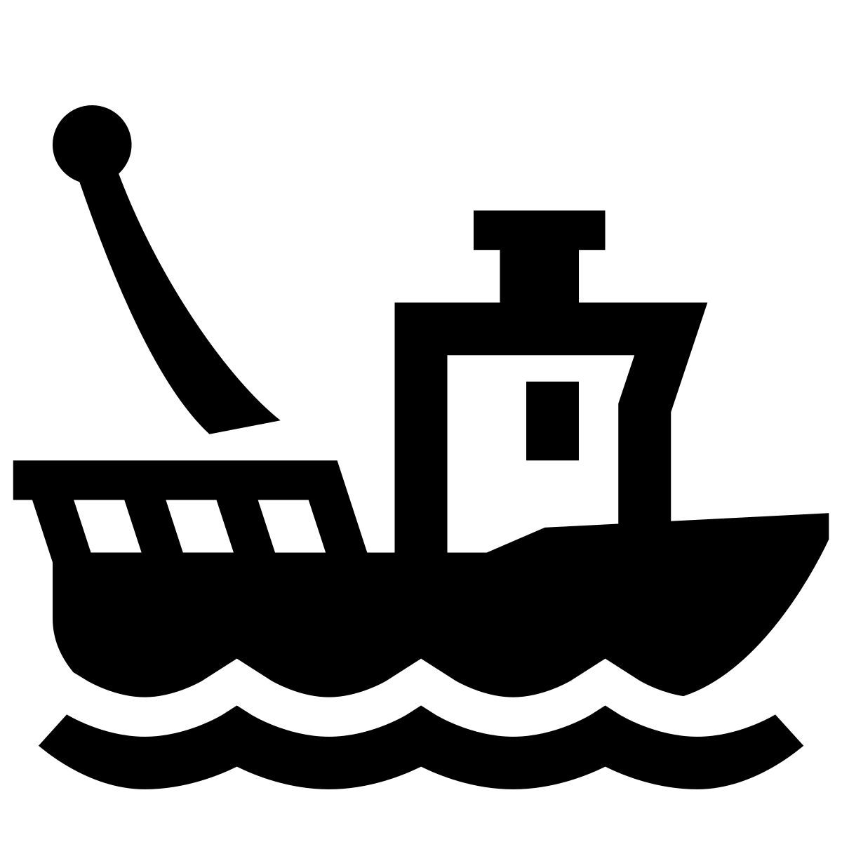 glyph neue style moored boat icon