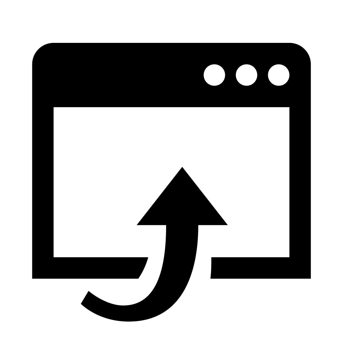 glyph neue style apri nel browser icon