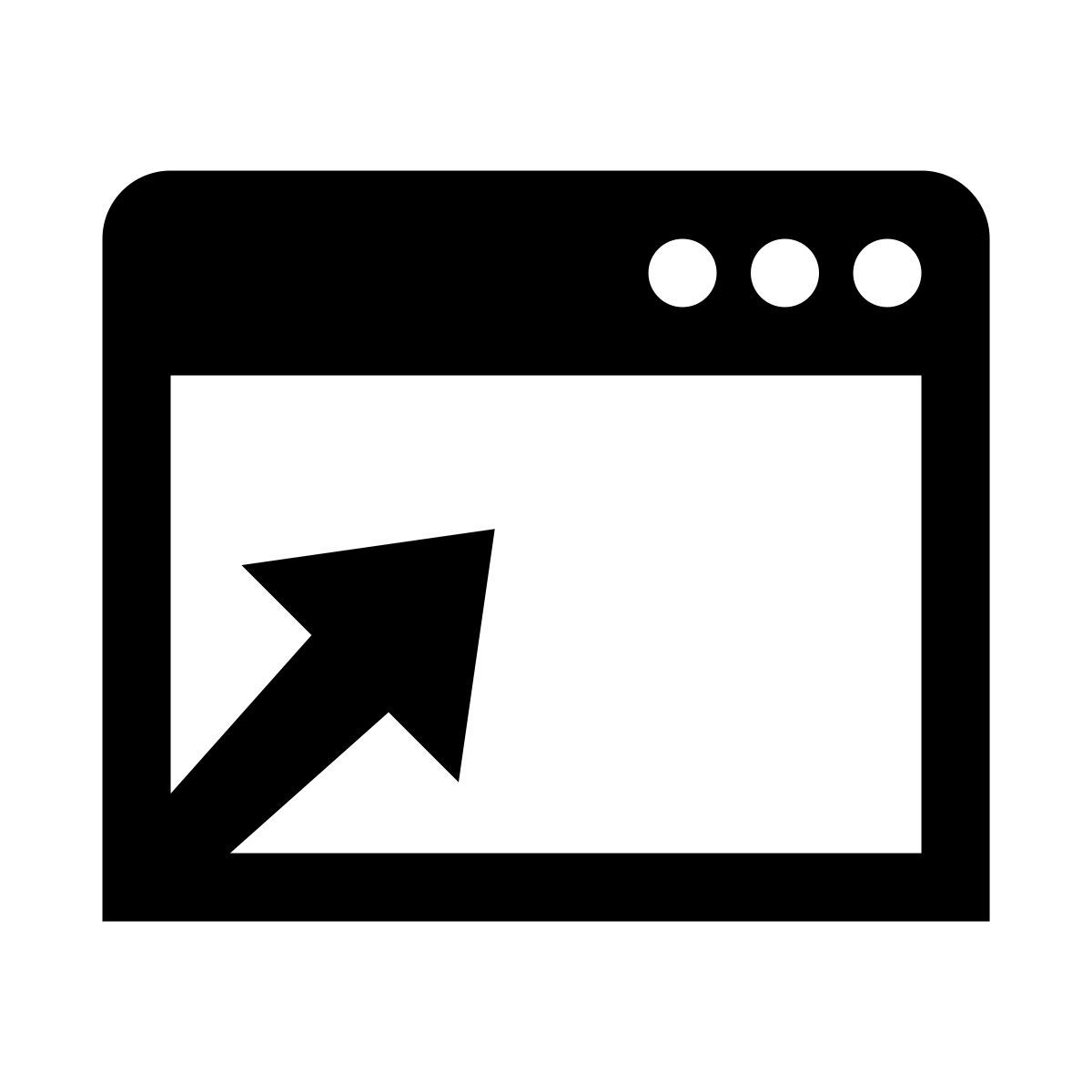 glyph neue style ouvrir en fenêtre icon
