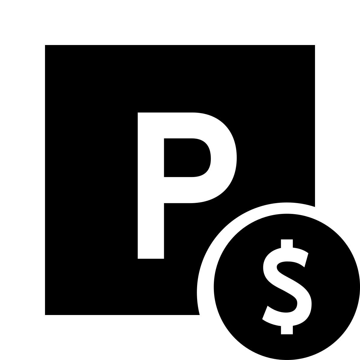glyph neue style gebührenpflichtiger parkplatz icon