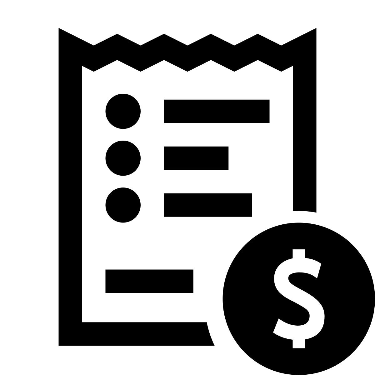 glyph neue style receipt and change icon