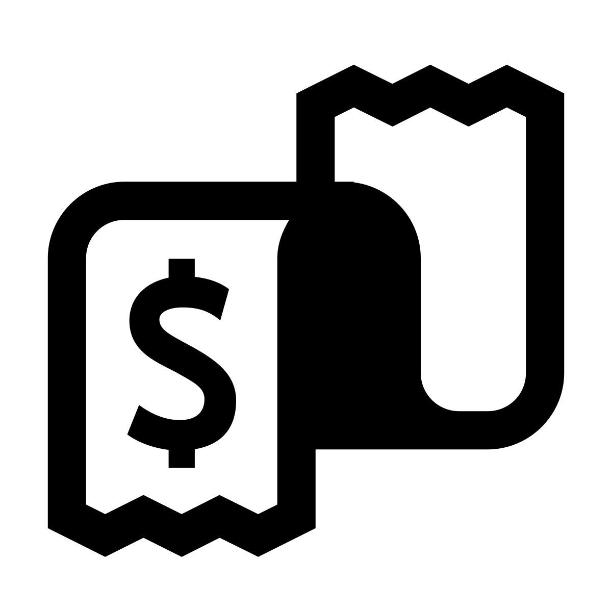 glyph neue style dólar de recebimento icon