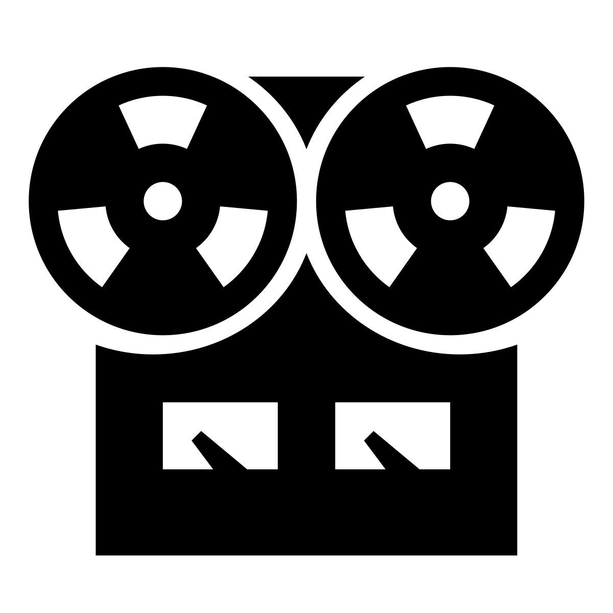glyph neue style reel to reel icon