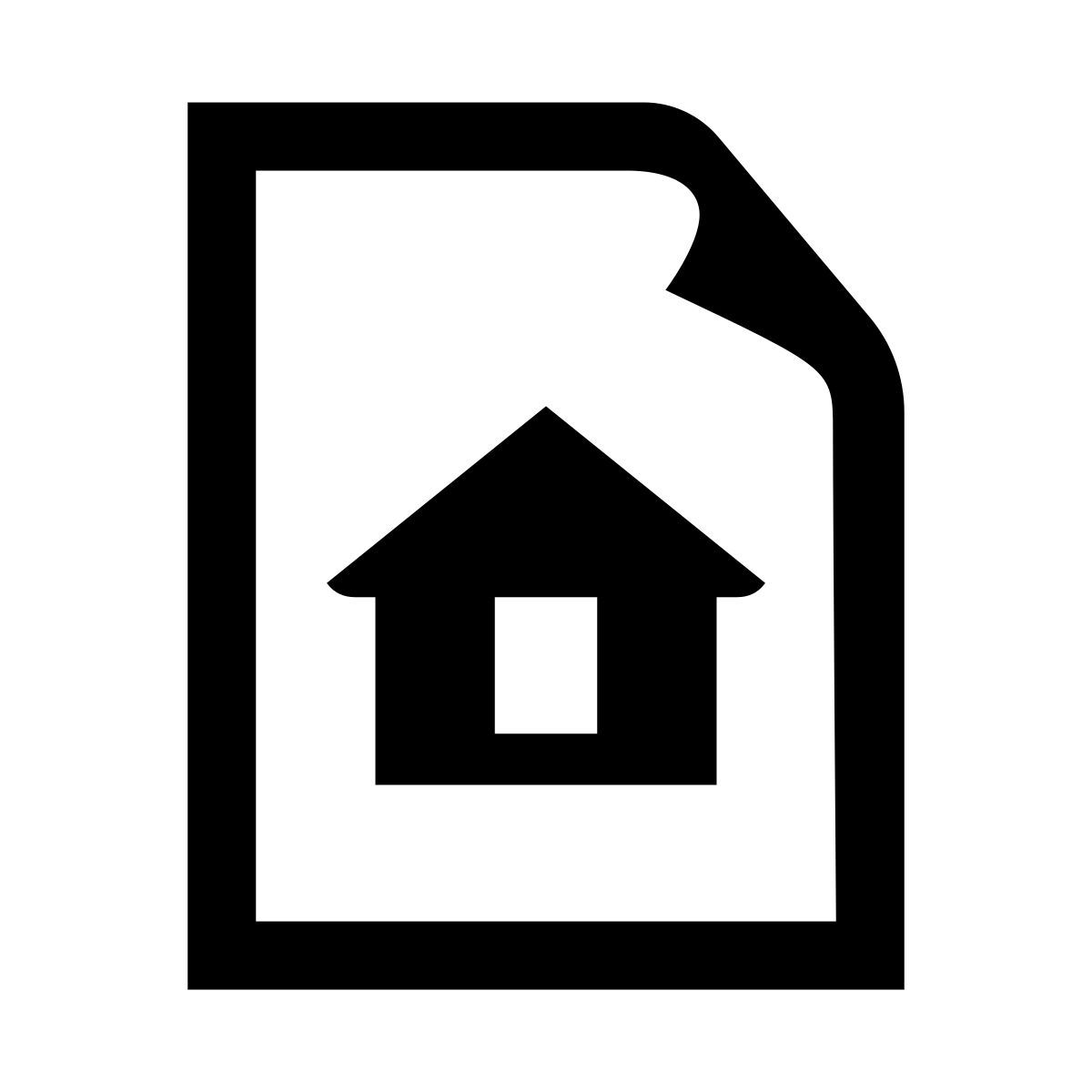 glyph neue style rental house contract icon