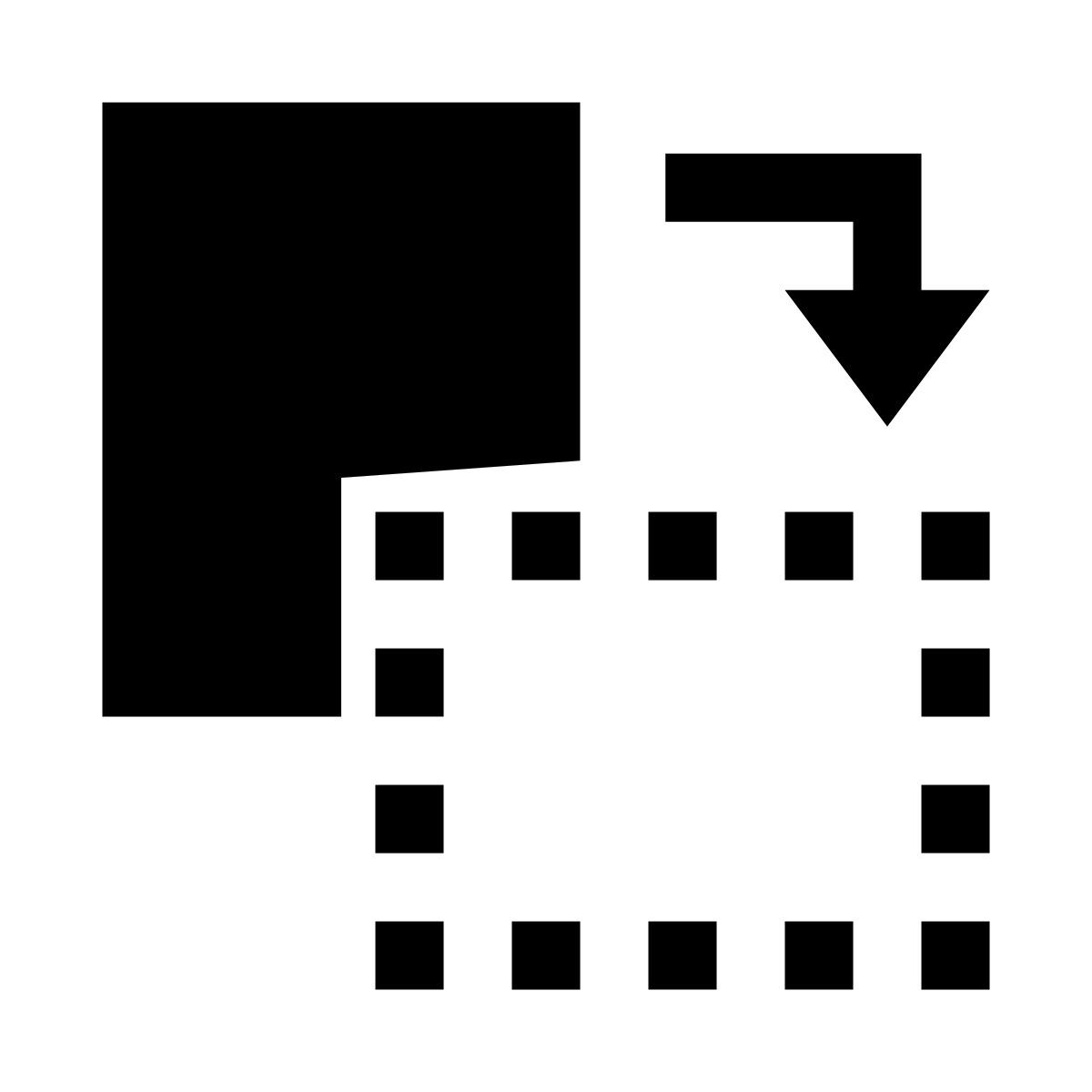 glyph neue style tourner la page dans le sens des aiguilles icon