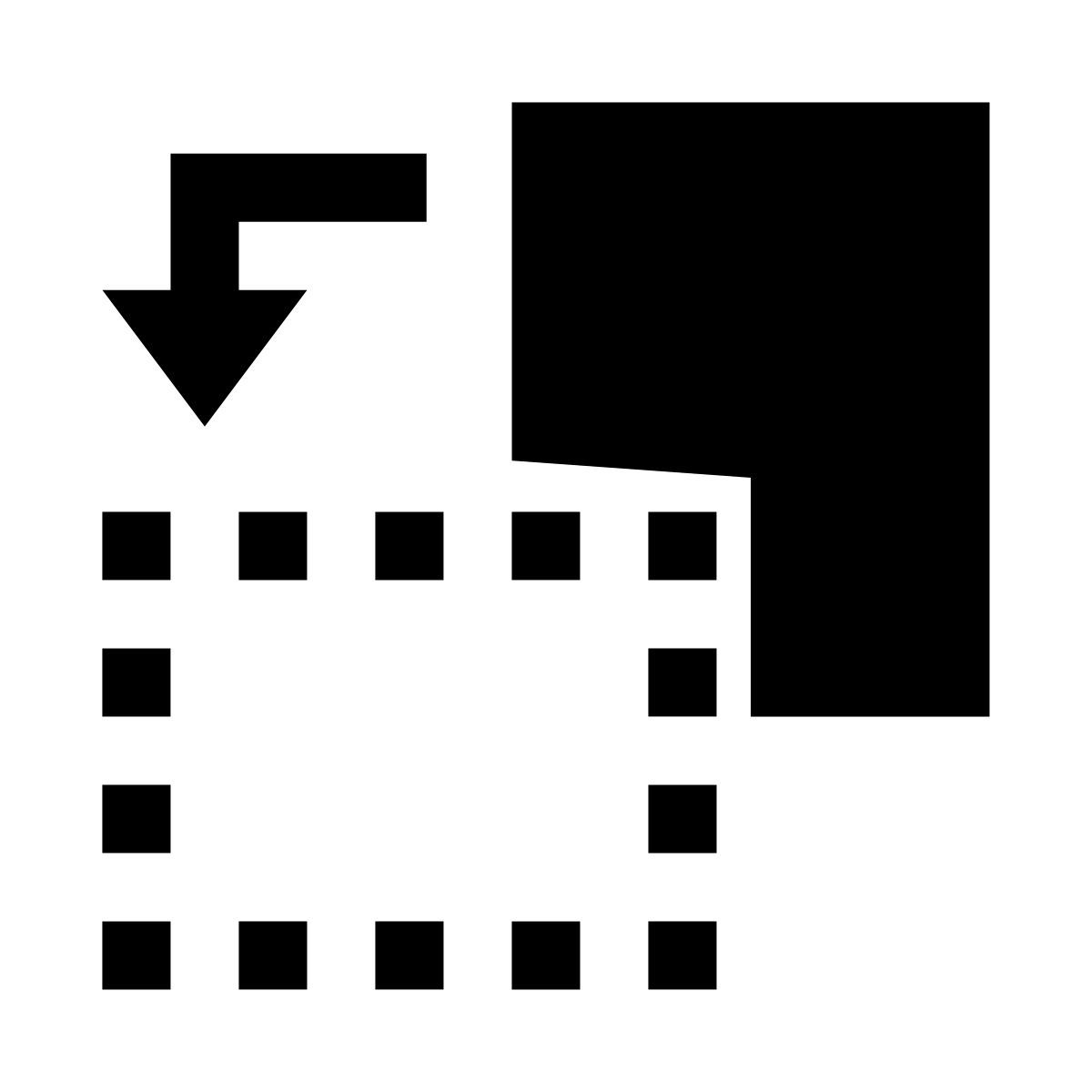 glyph neue style tourner la page dans le sens antihoraire icon