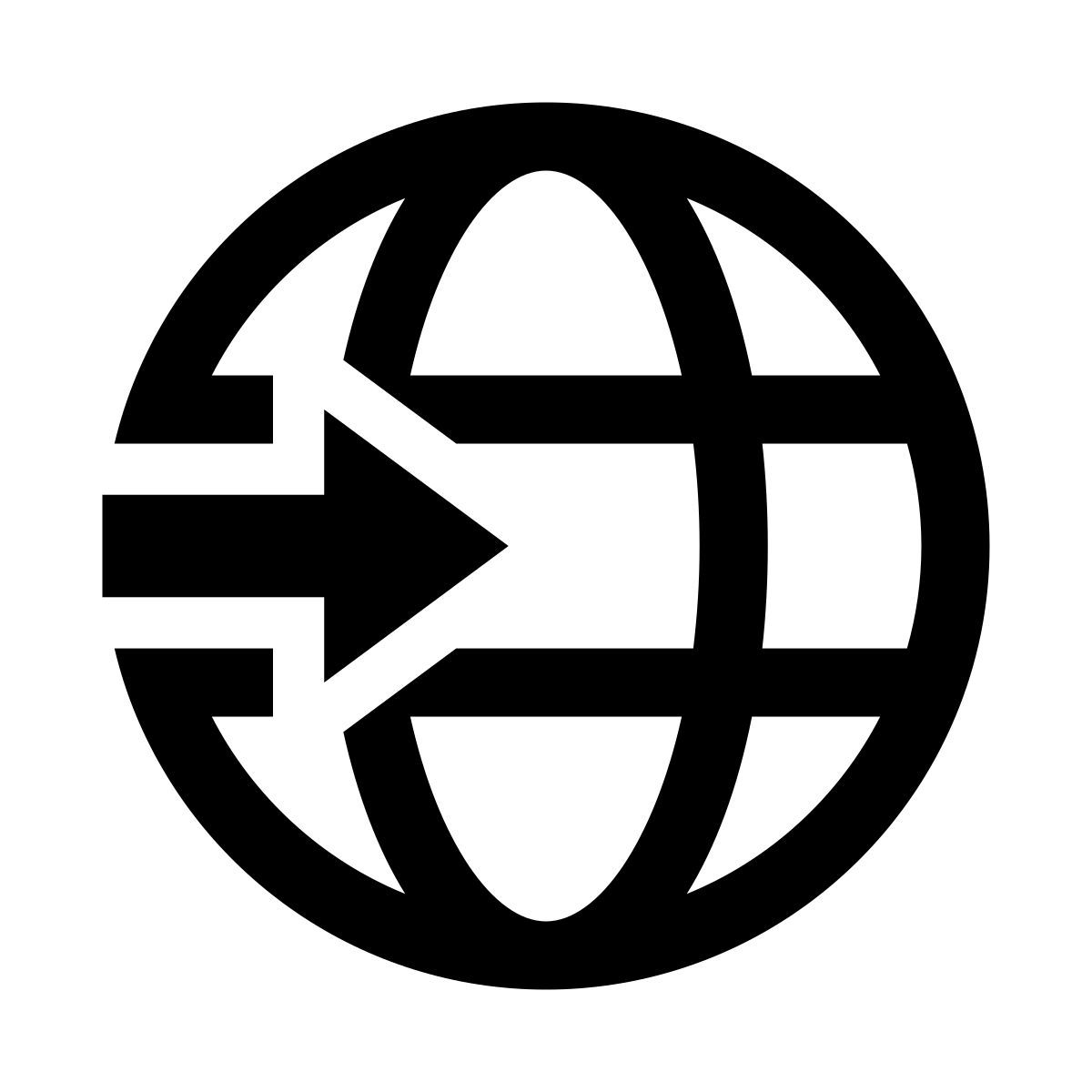 glyph neue style rotating globe icon