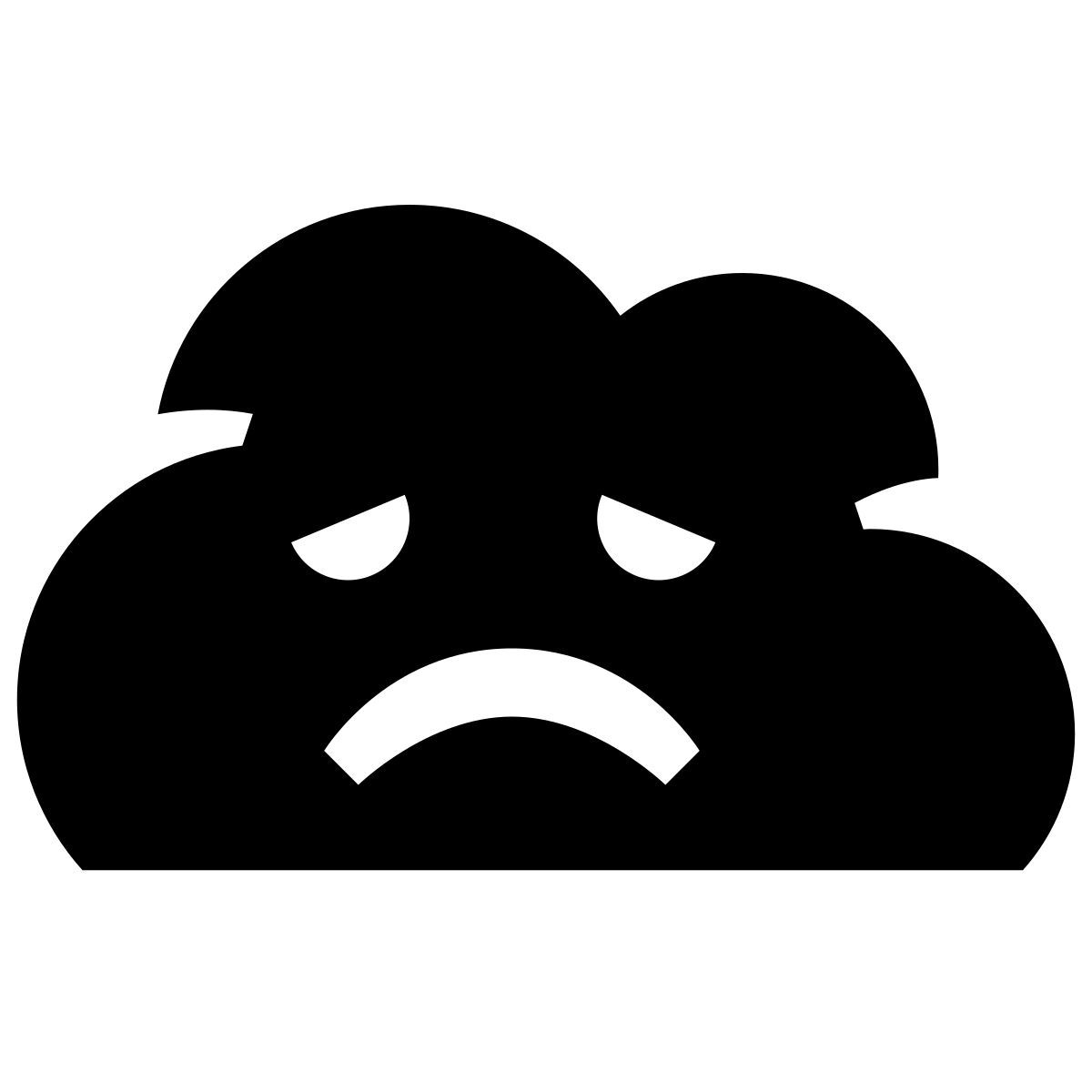 glyph neue style sad cloud icon