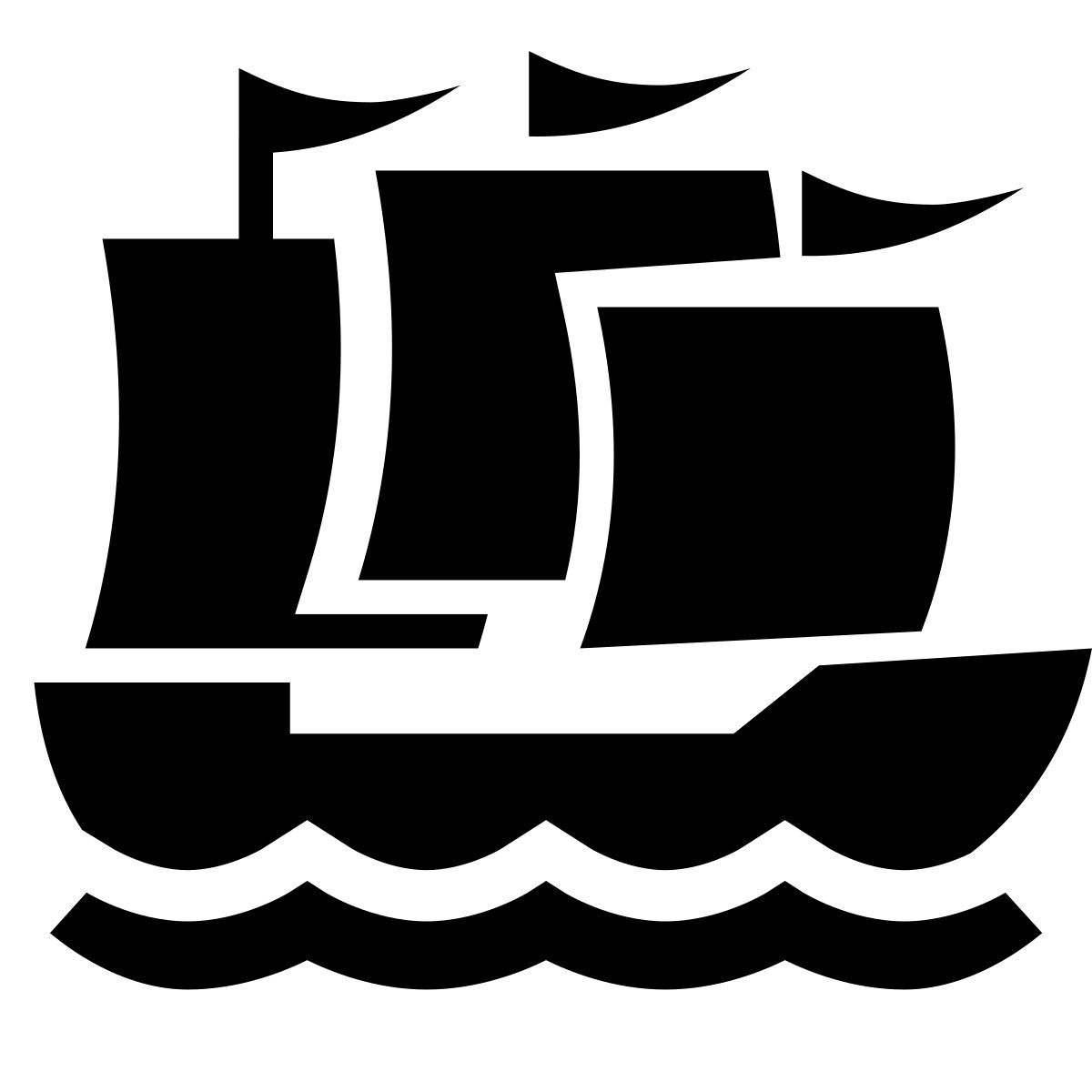 glyph neue style großes segelschiff icon