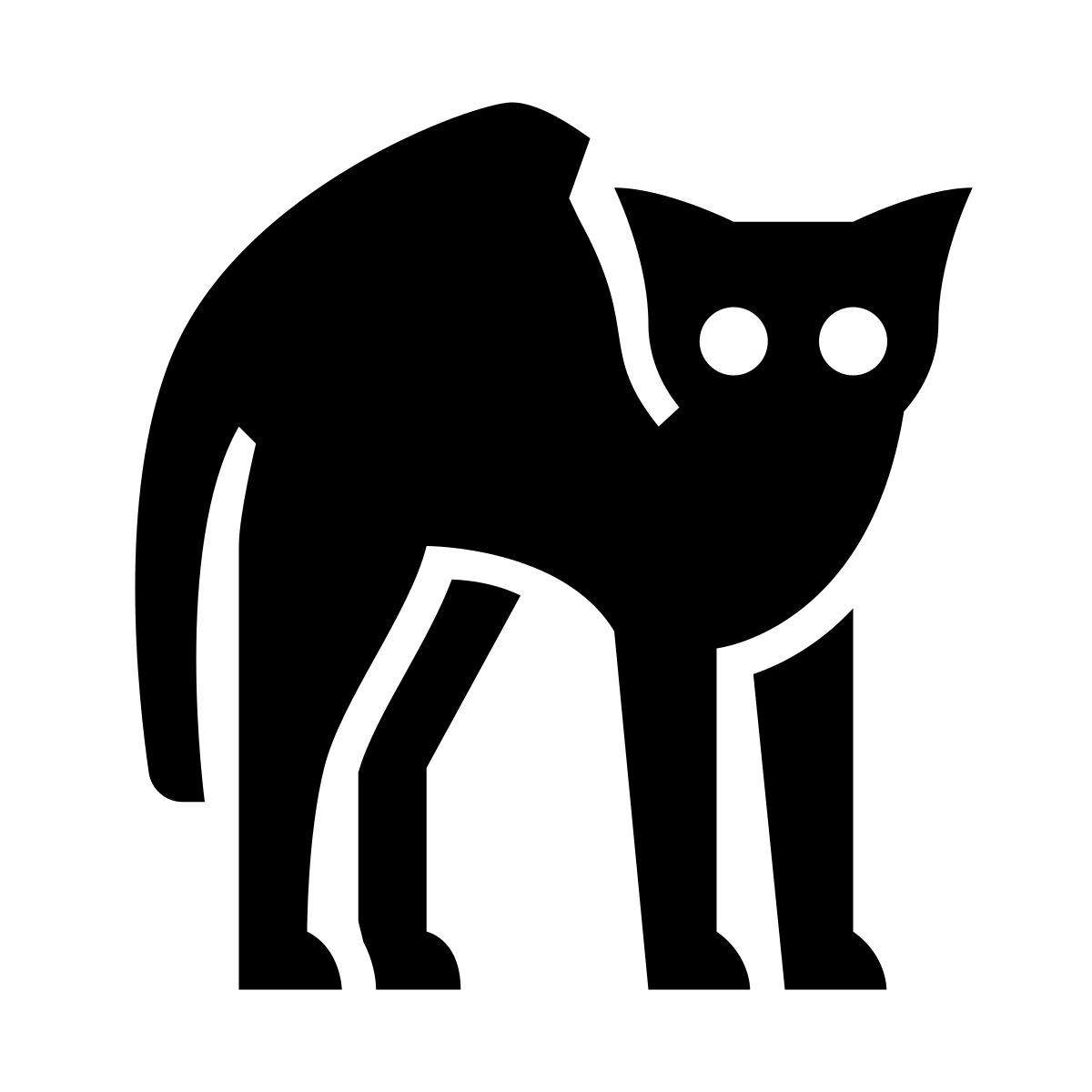 glyph neue style scared cat icon